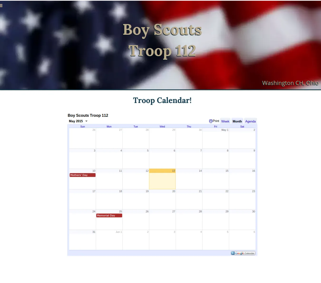 Boy Scout Troop 112"