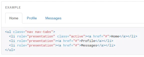 image of Bootstrap tabs