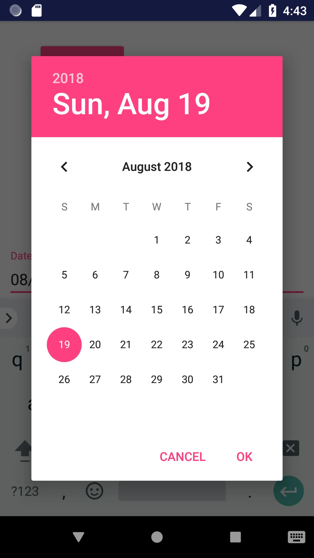 android date picker