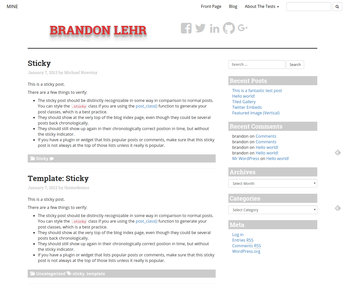 Mine WordPress Theme
