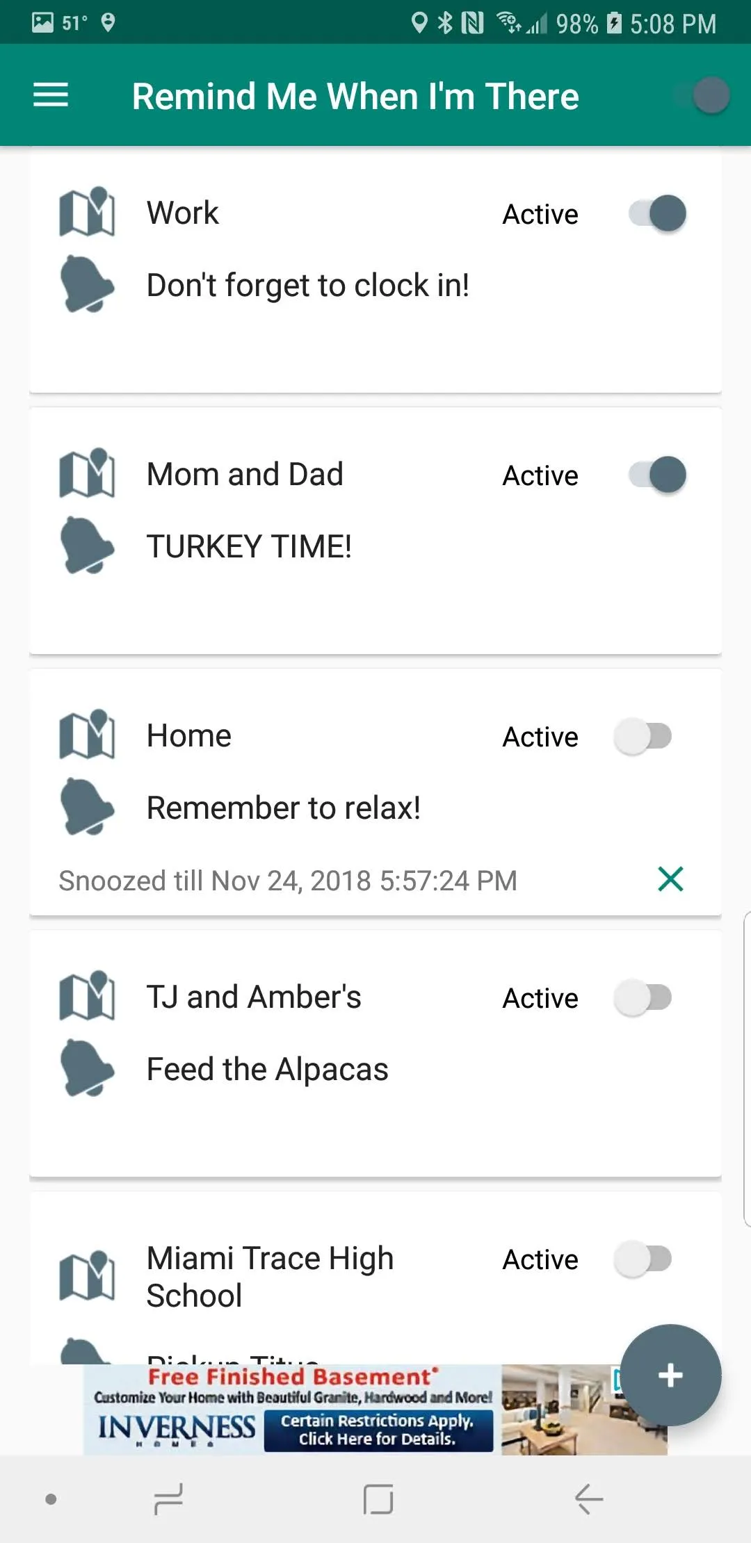Remind me when I'm there Home Page