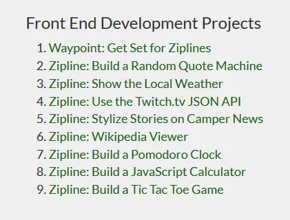 FreeCodeCamp map ziplines