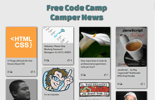 Free Code Camp Camper News Zipline